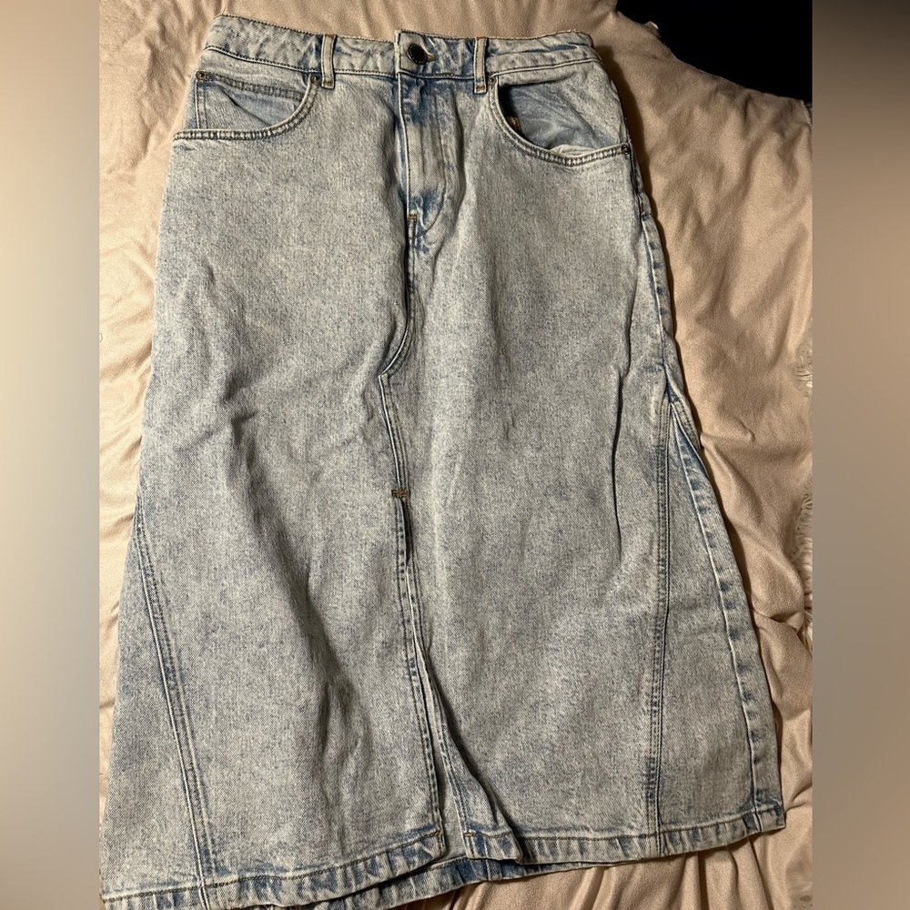 Maje Women’s Denim Midi Skirt Large 40